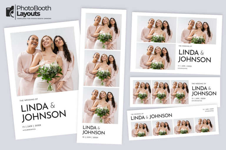 Modern Wedding Photo Booth Template • Canva, Darkroom, LumaBooth, Photoshop, Fiesta & DSLR Booth
