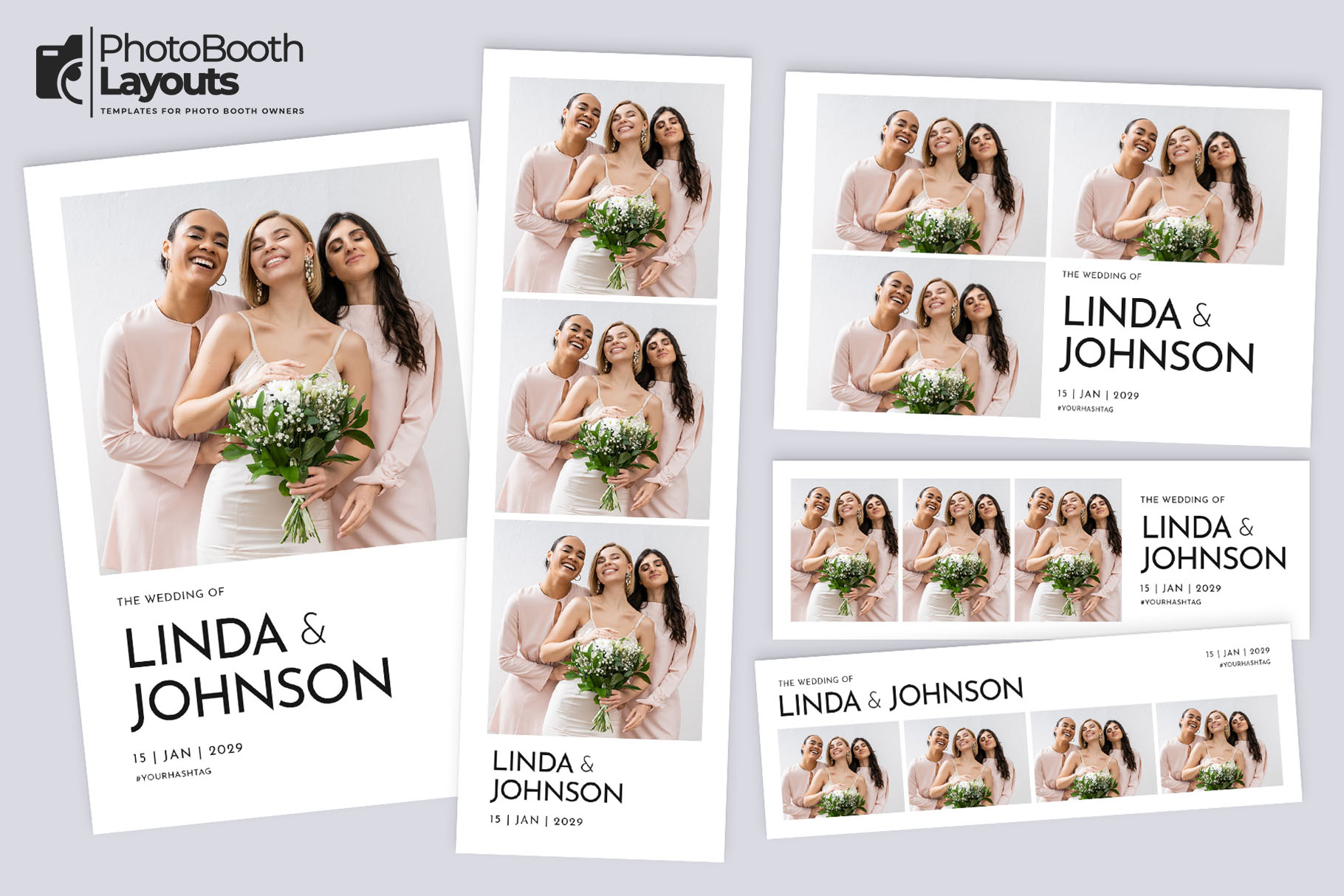 Modern Wedding Photo Booth Template • Canva, Darkroom, LumaBooth, Photoshop, Fiesta & DSLR Booth