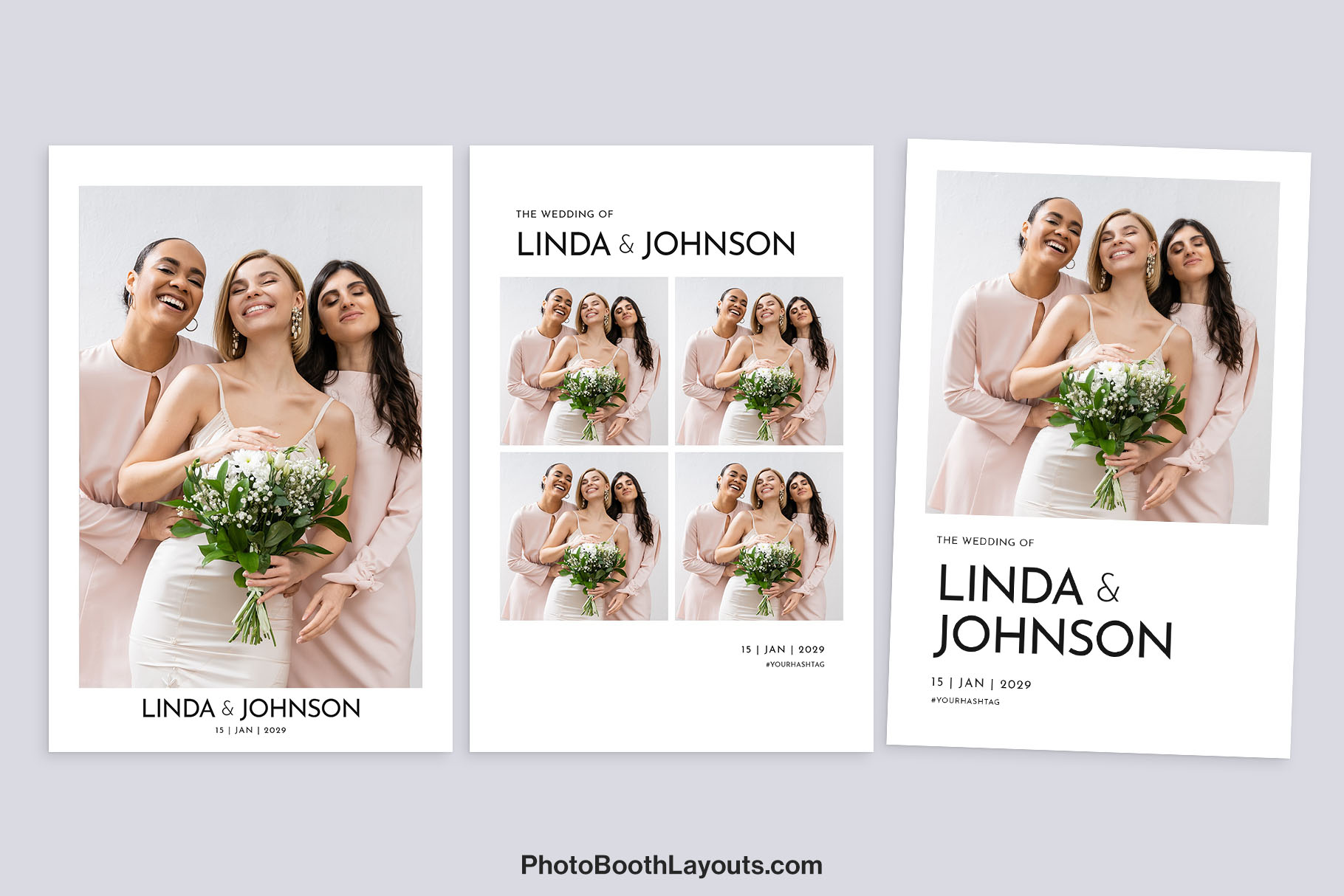 Modern Wedding Photo Booth Template • Canva, Darkroom, LumaBooth, Photoshop, Fiesta & DSLR Booth