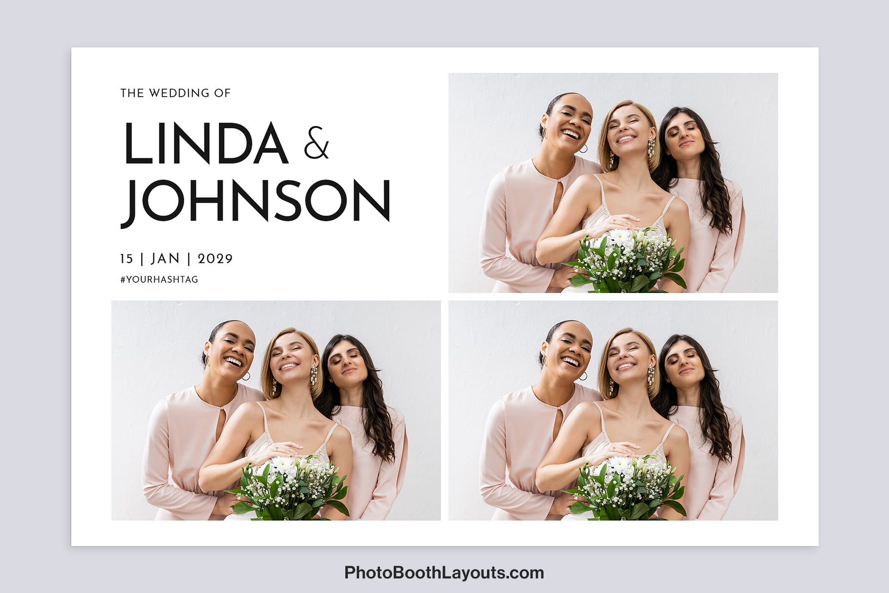 Modern Wedding Photo Booth Template • Canva, Darkroom, LumaBooth, Photoshop, Fiesta & DSLR Booth