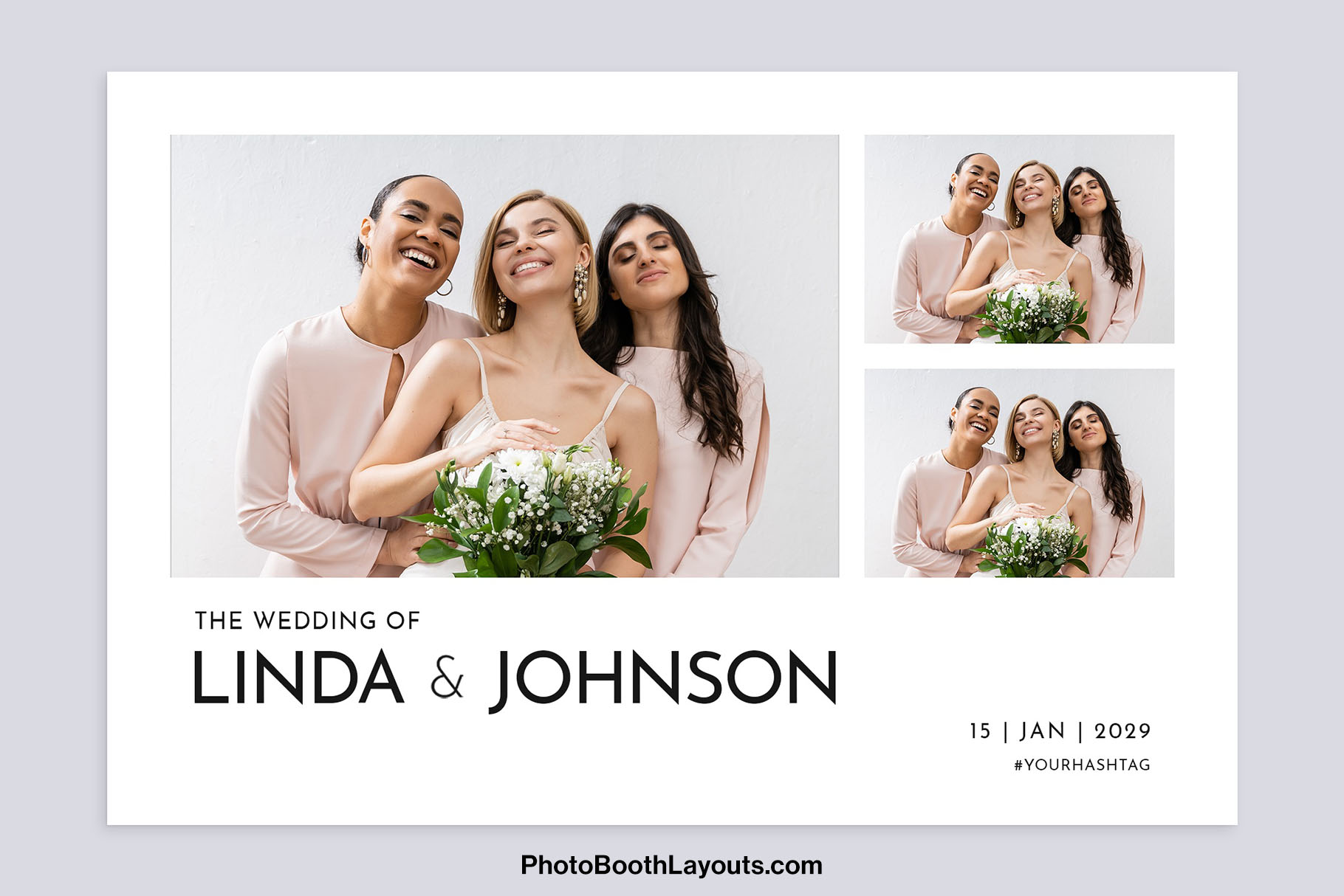 Modern Wedding Photo Booth Template • Canva, Darkroom, LumaBooth, Photoshop, Fiesta & DSLR Booth