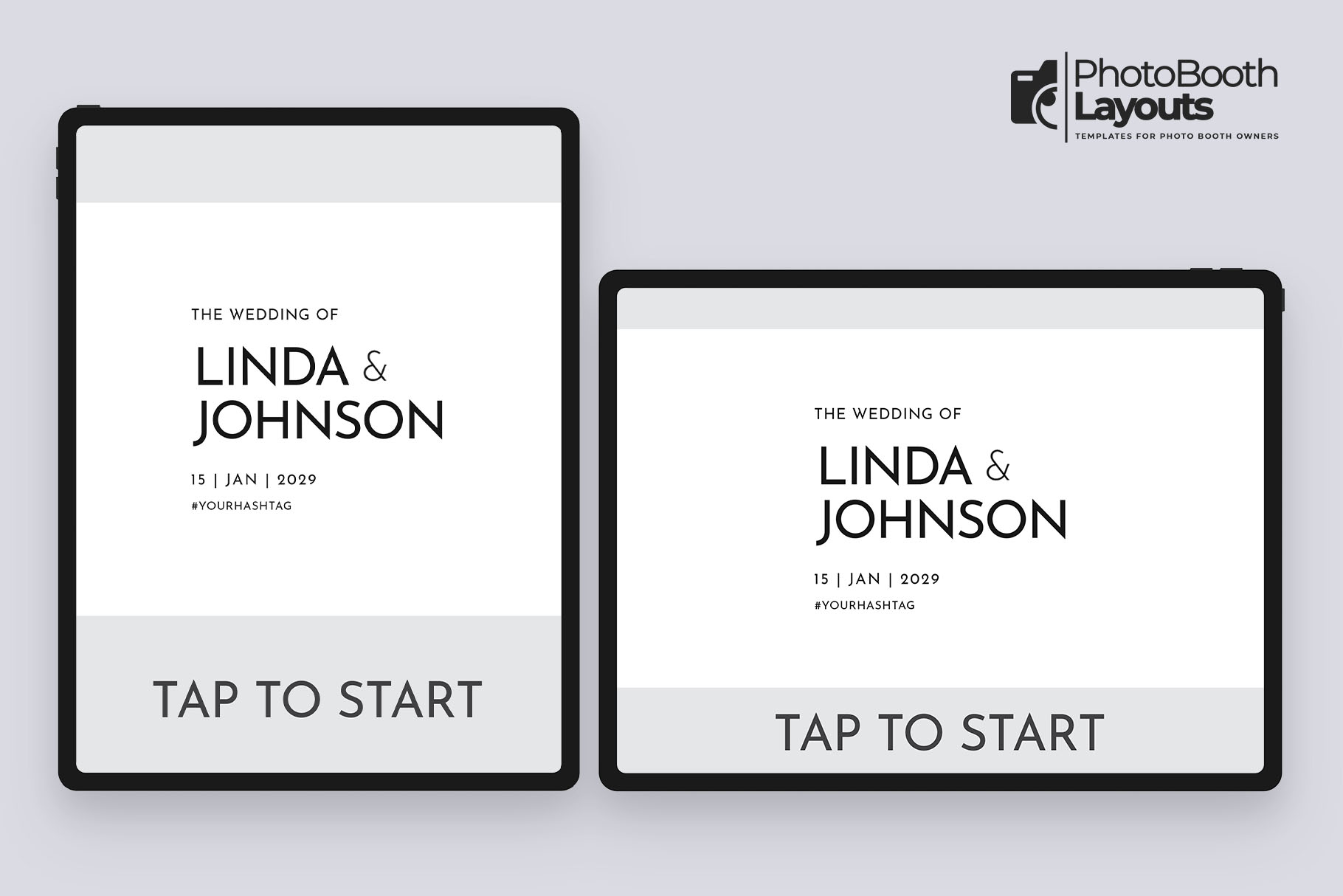 Modern Wedding Photo Booth Welcome Screen • Canva, Darkroom, LumaBooth, Photoshop, Fiesta & DSLR Booth
