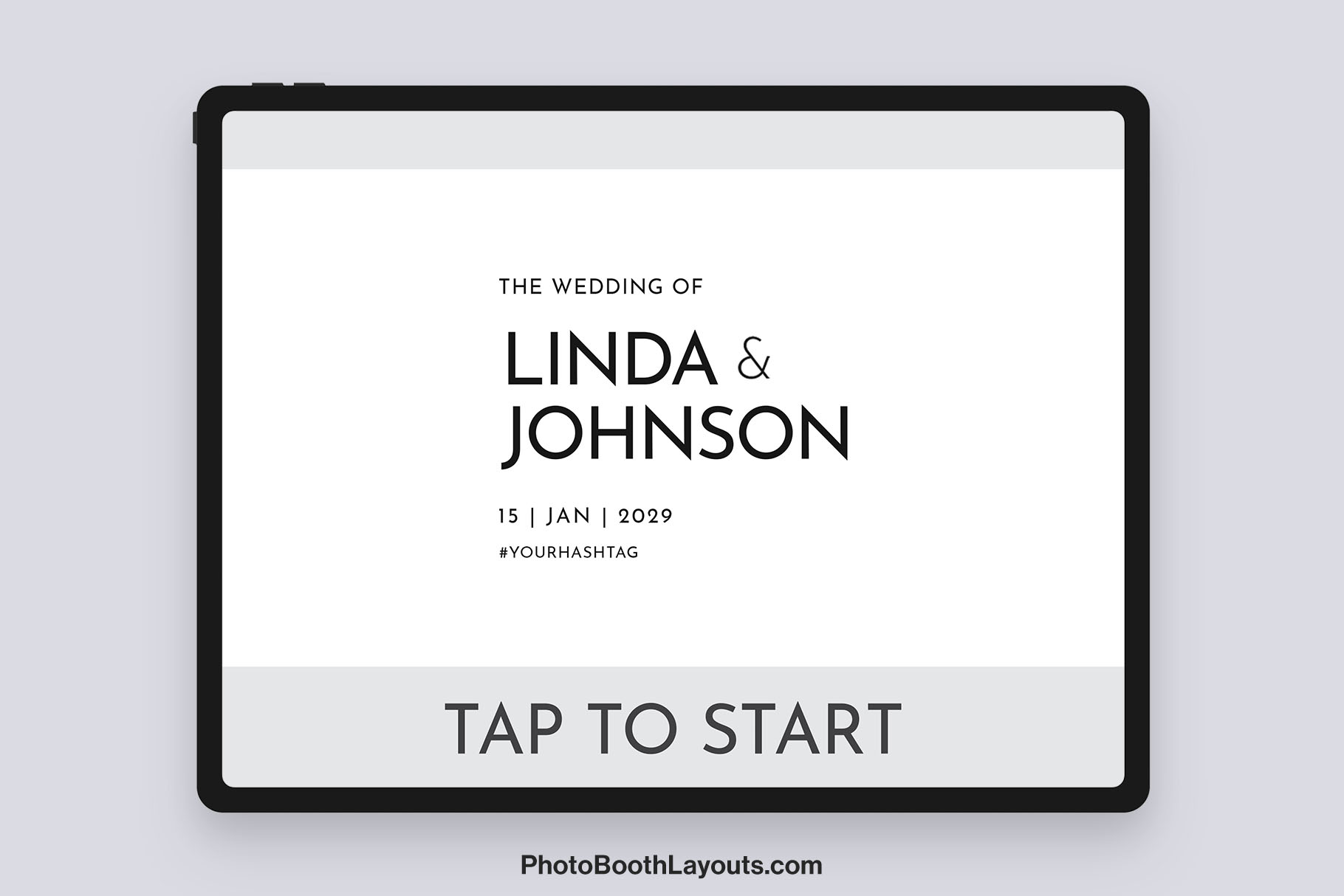Modern Wedding Photo Booth Welcome Screen • Canva, Darkroom, LumaBooth, Photoshop, Fiesta & DSLR Booth