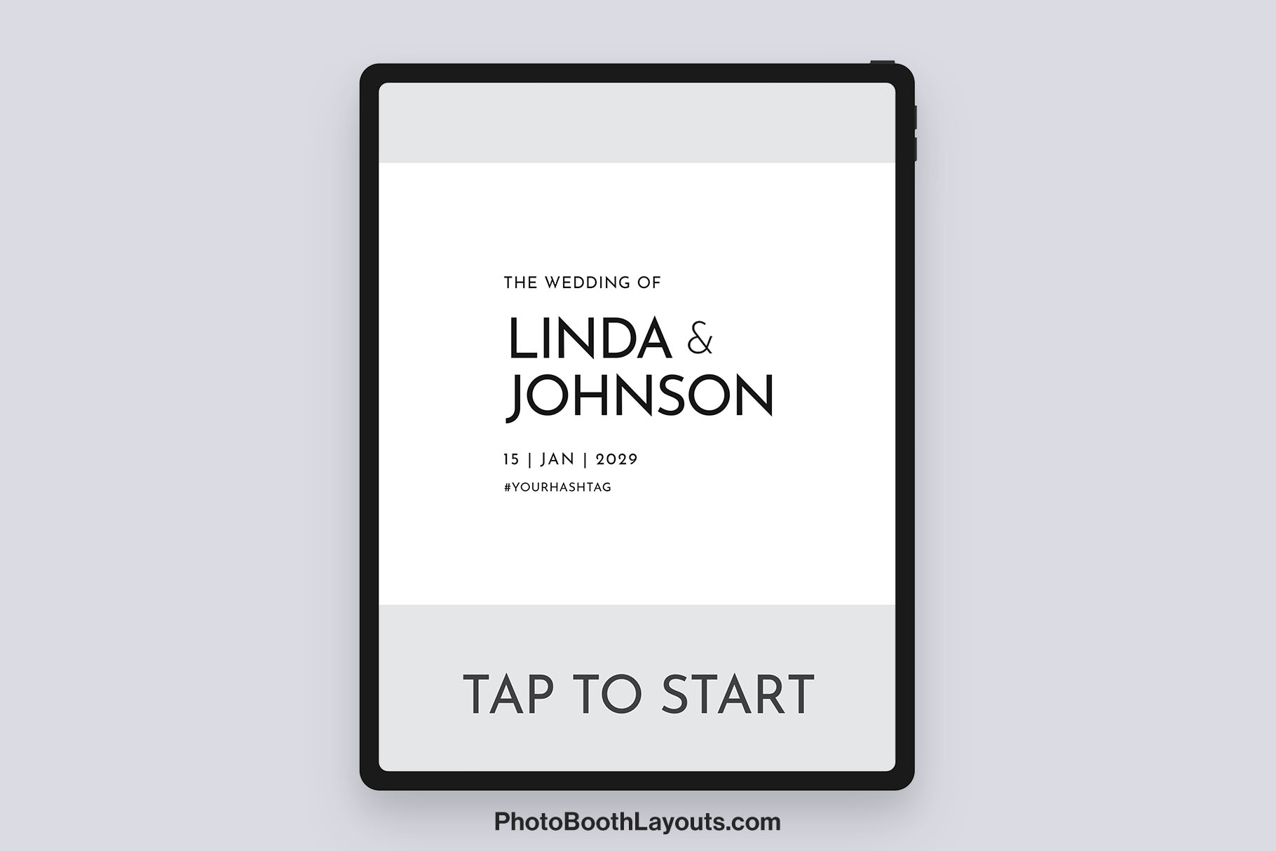Modern Wedding Photo Booth Welcome Screen • Canva, Darkroom, LumaBooth, Photoshop, Fiesta & DSLR Booth