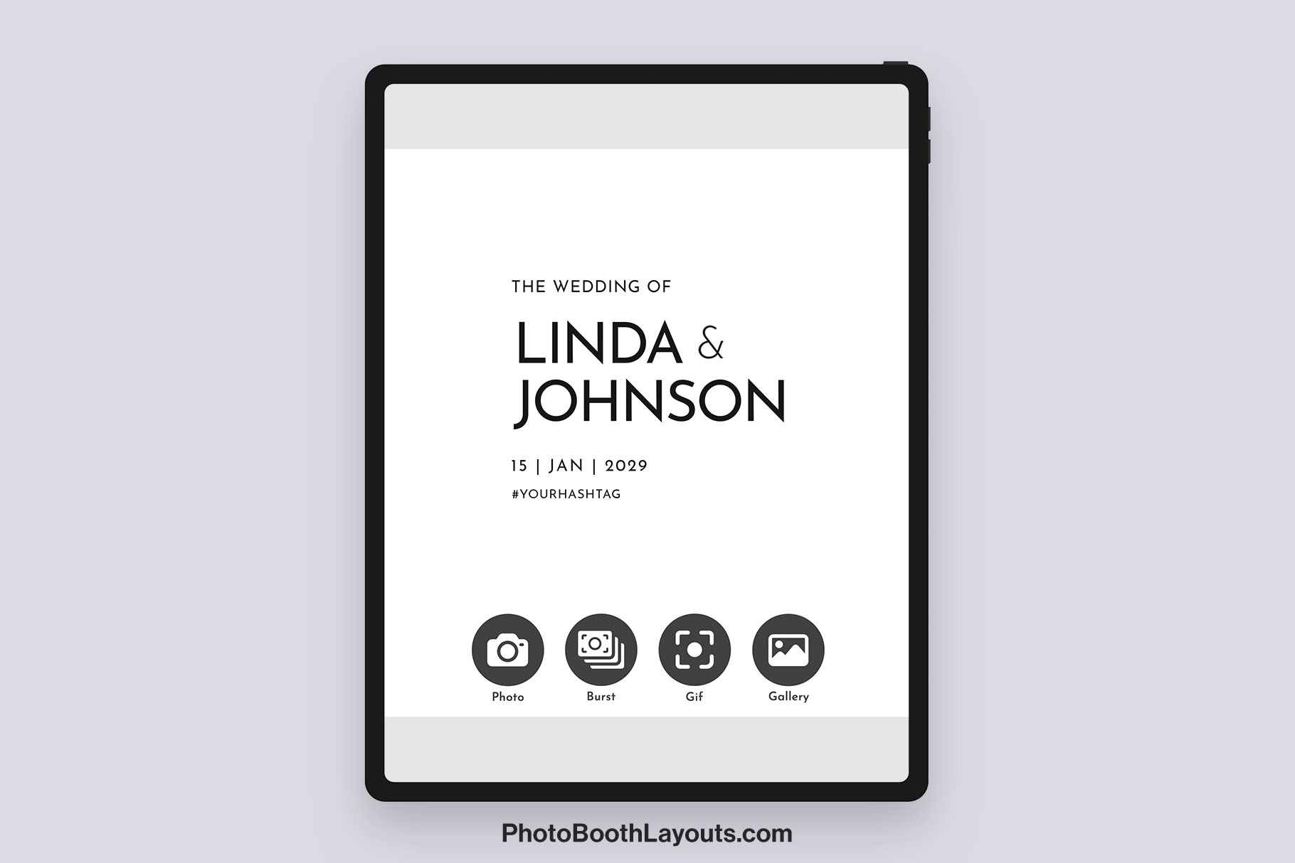 Modern Wedding Photo Booth Welcome Screen • Canva, Darkroom, LumaBooth, Photoshop, Fiesta & DSLR Booth