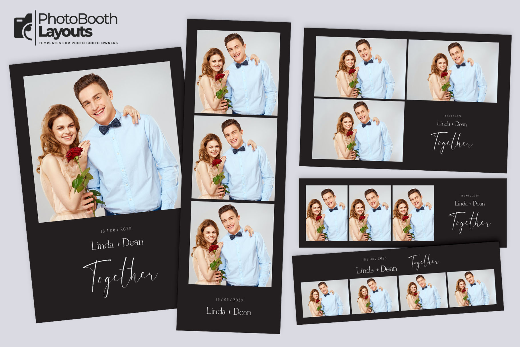 Black Wedding Photo Booth Template • Canva, Darkroom, LumaBooth, Photoshop, Fiesta & DSLR Booth