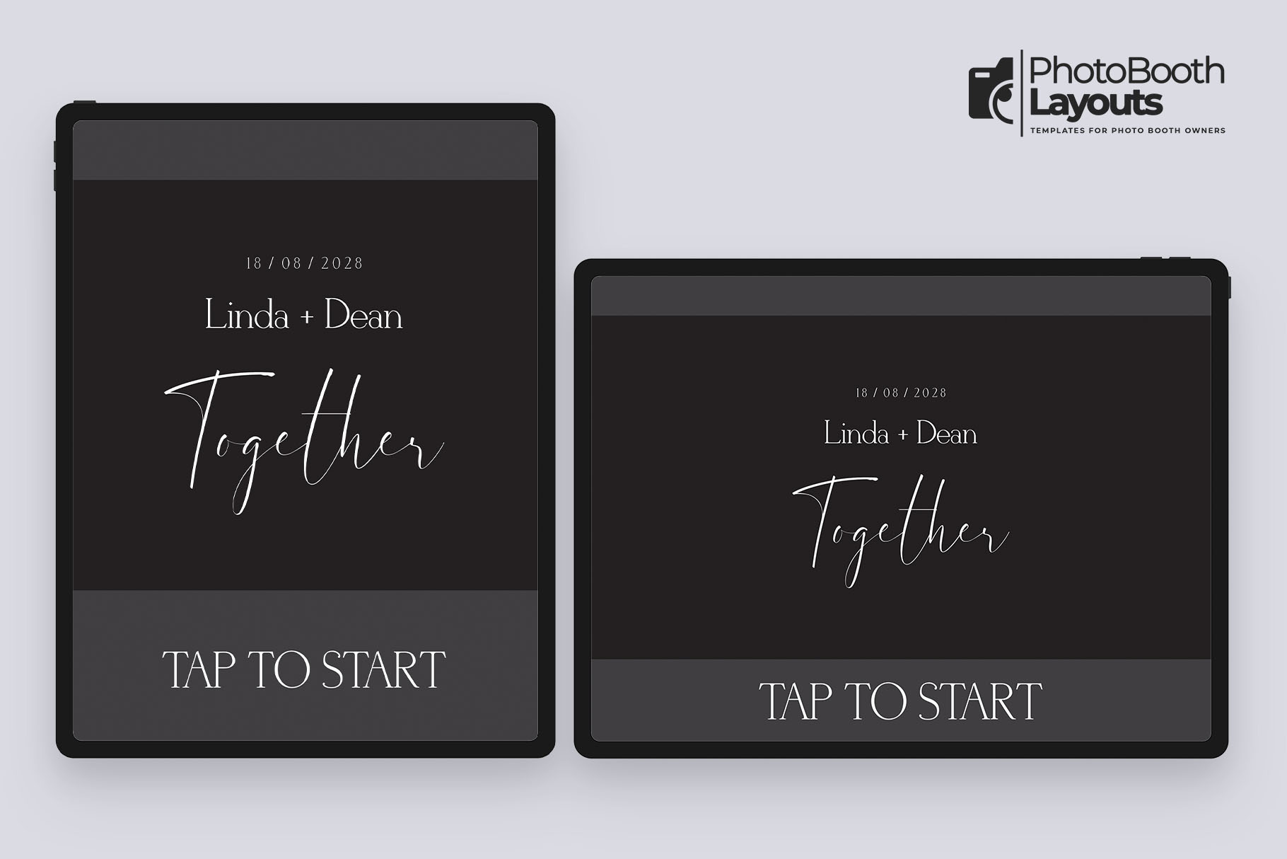 Black Wedding Photo Booth Welcome Screen