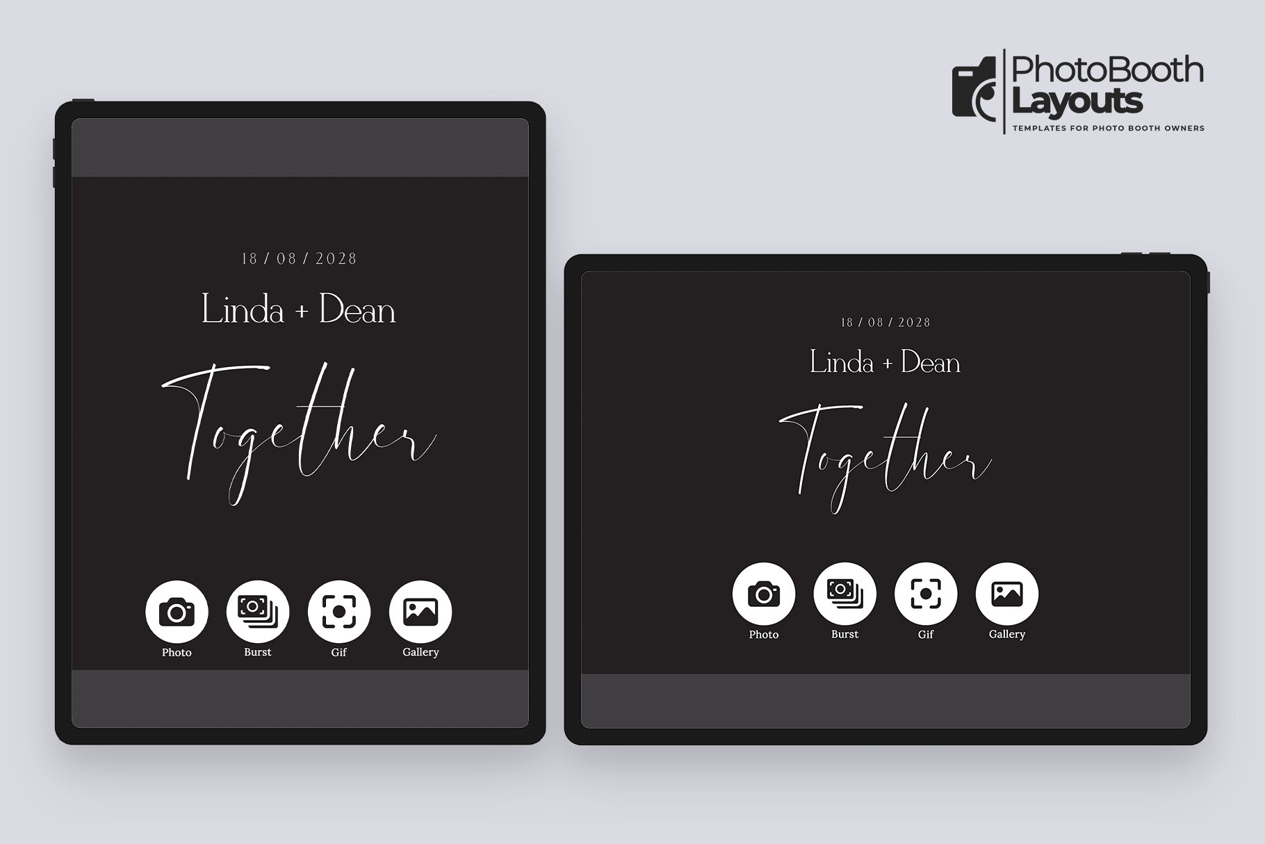 Black Wedding Photo Booth Welcome Screen