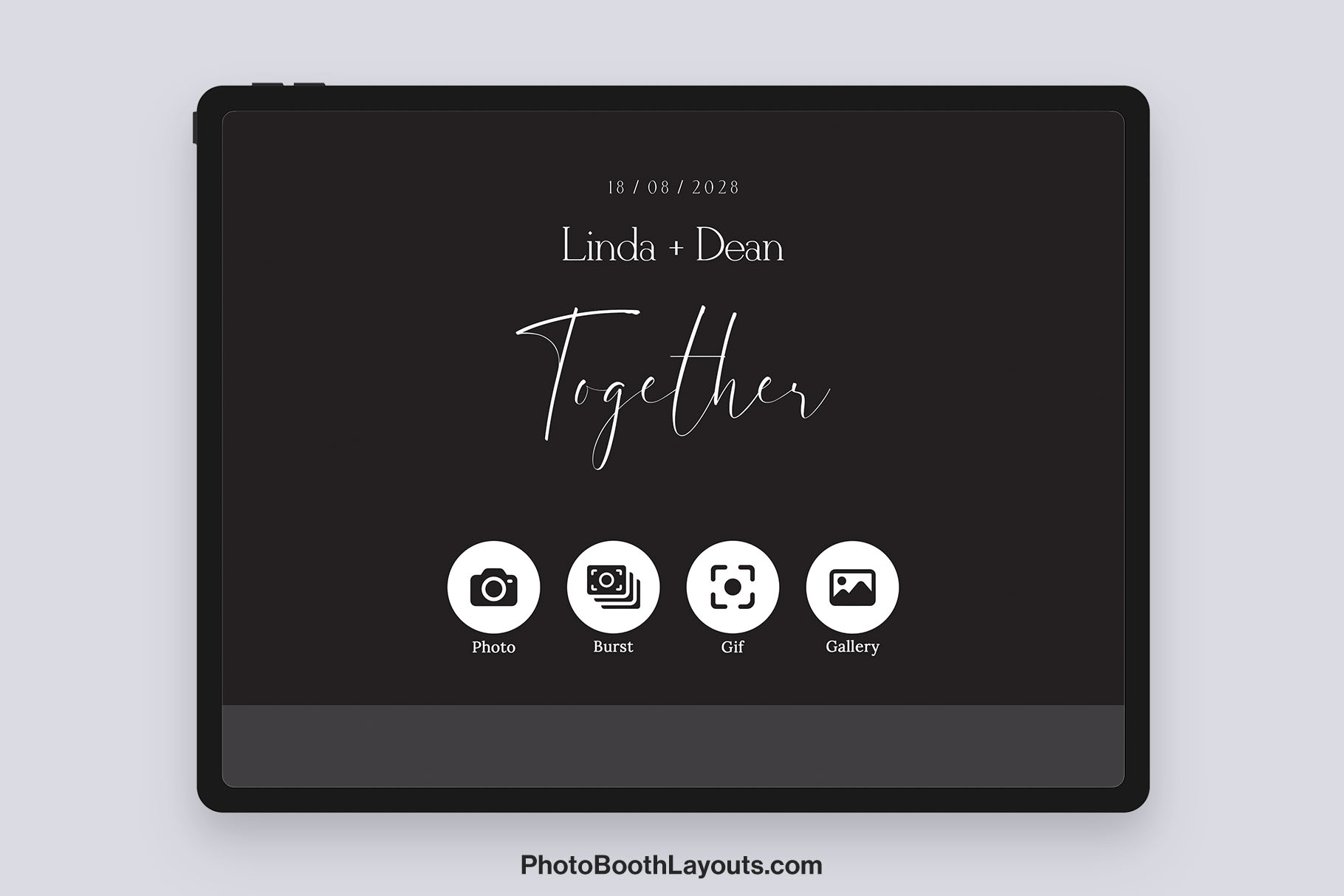 Black Wedding Photo Booth Welcome Screen