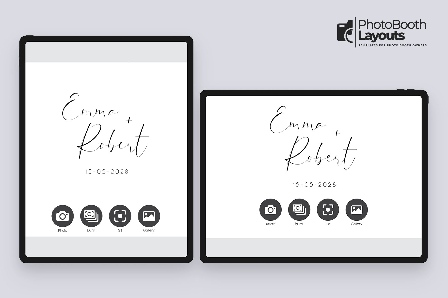 Minimalist Wedding Photo Booth Welcome Screen Template