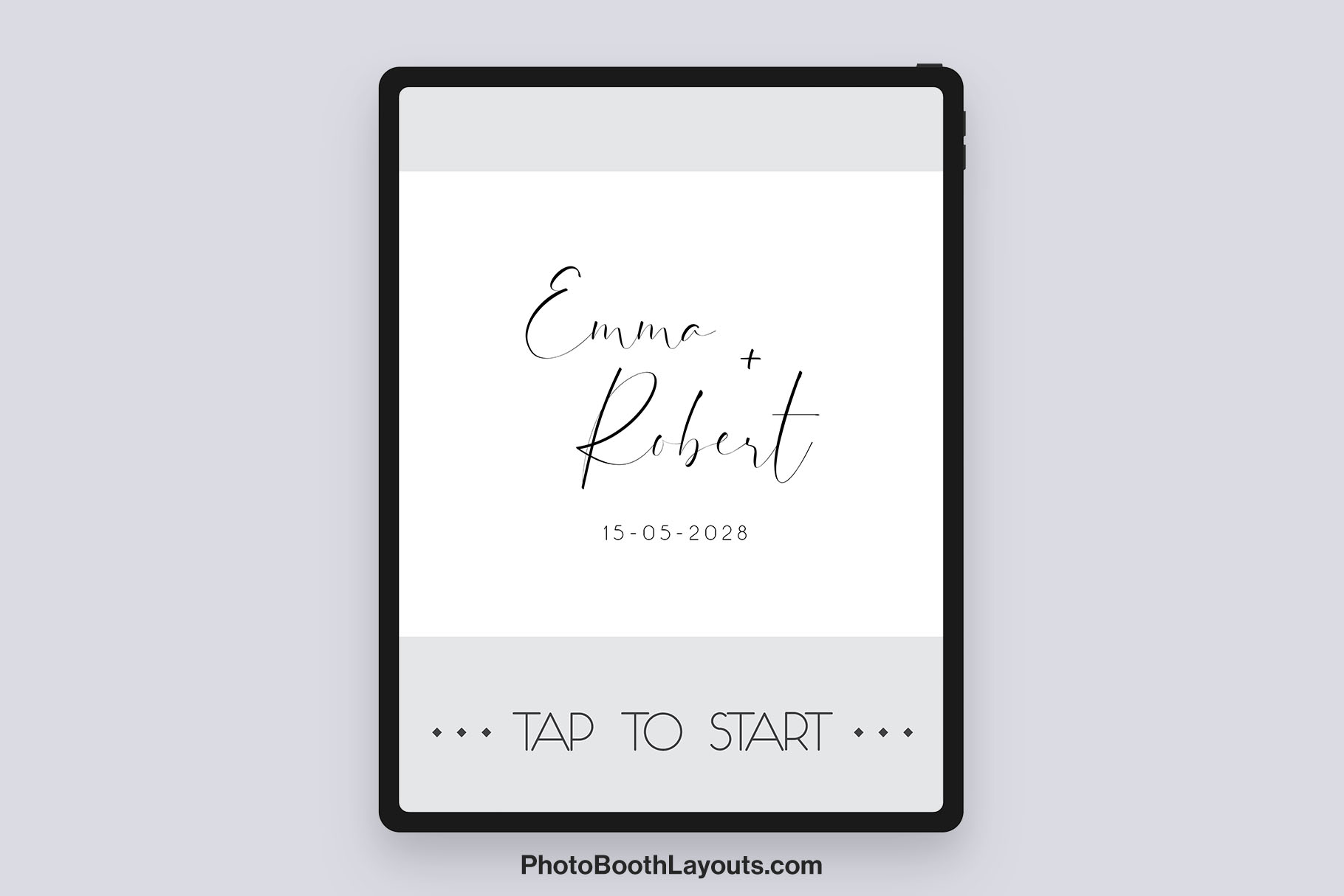 Minimalist Wedding Photo Booth Welcome Screen Template