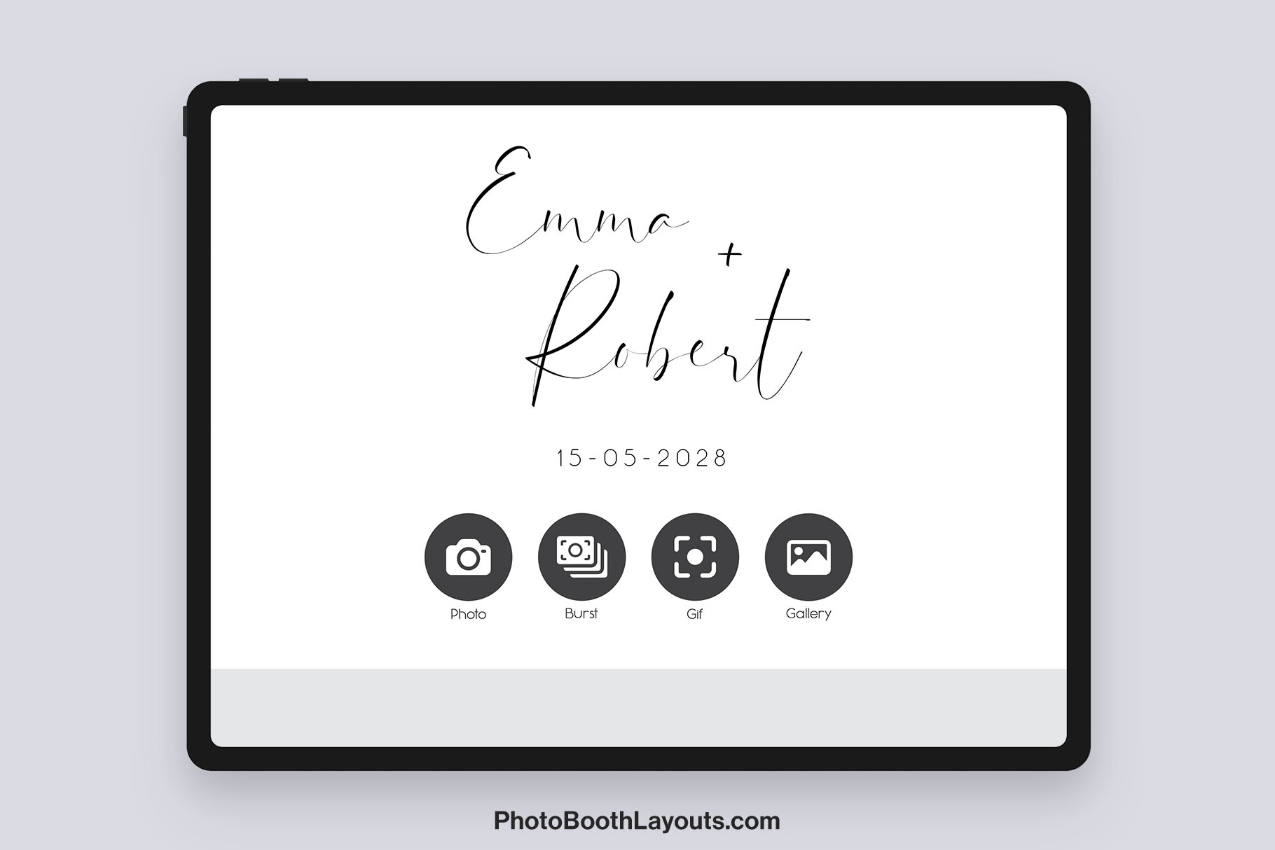 Minimalist Wedding Photo Booth Welcome Screen Template