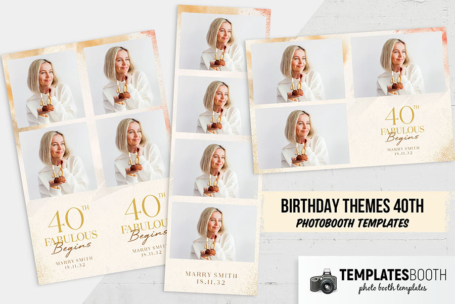 40th Birthday Photo Booth Template