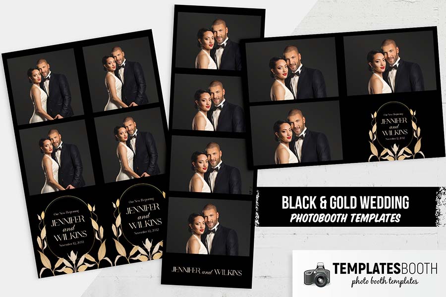 Black & Gold Wedding Photo Booth Template
