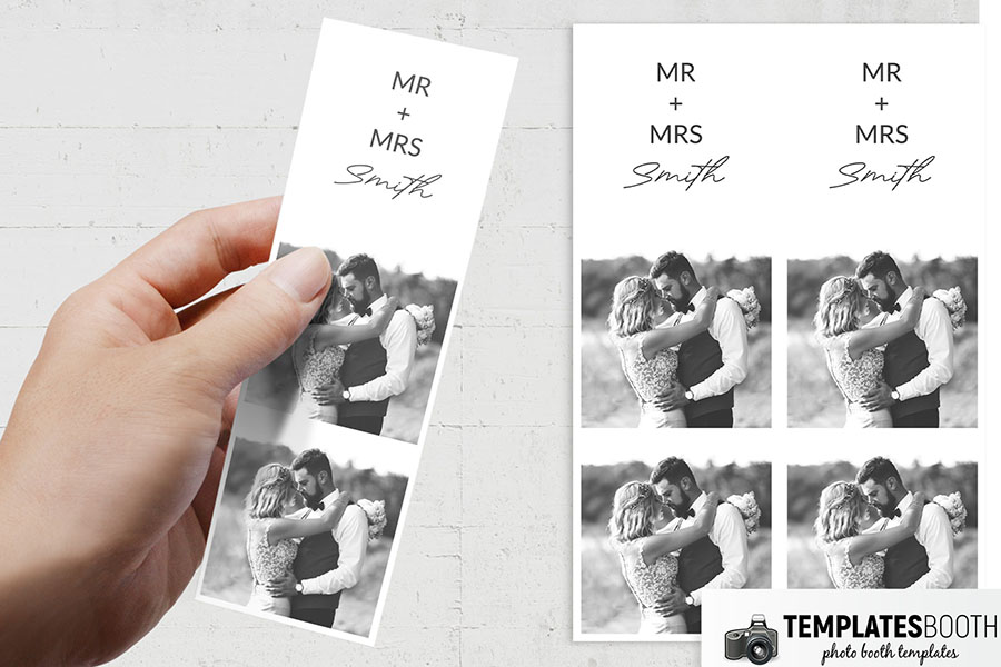 Minimalist Black & White 2x6 Photo Strip Template