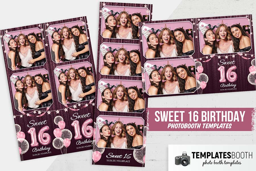 Sweet 16 Photo Booth Template