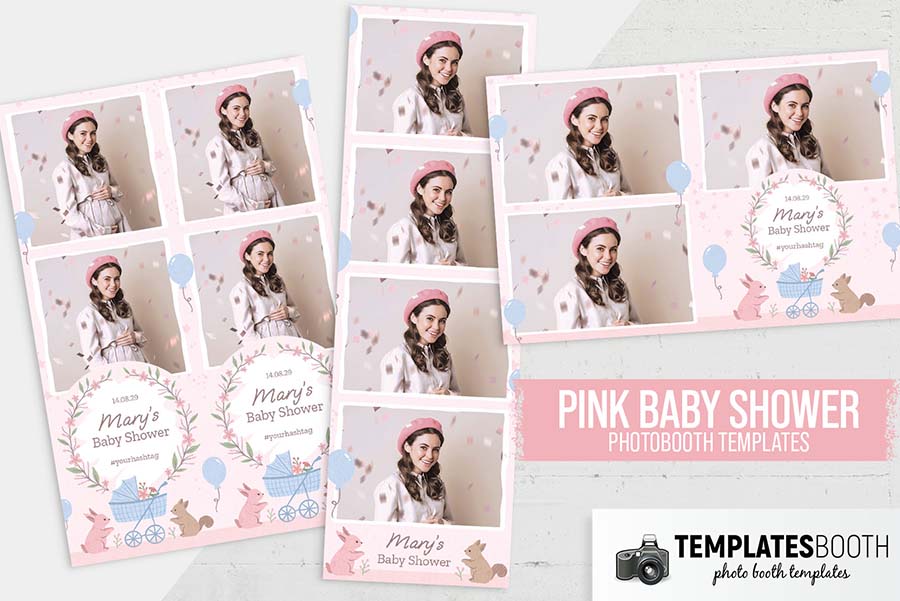 Pink Baby Shower Photo Booth Template