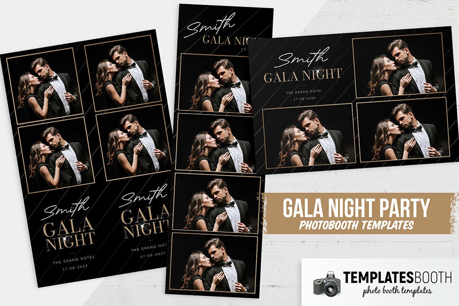 Black & Gold Gala Night Photo Booth Template