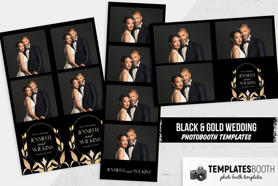 Black & Gold Wedding Photo Booth Template