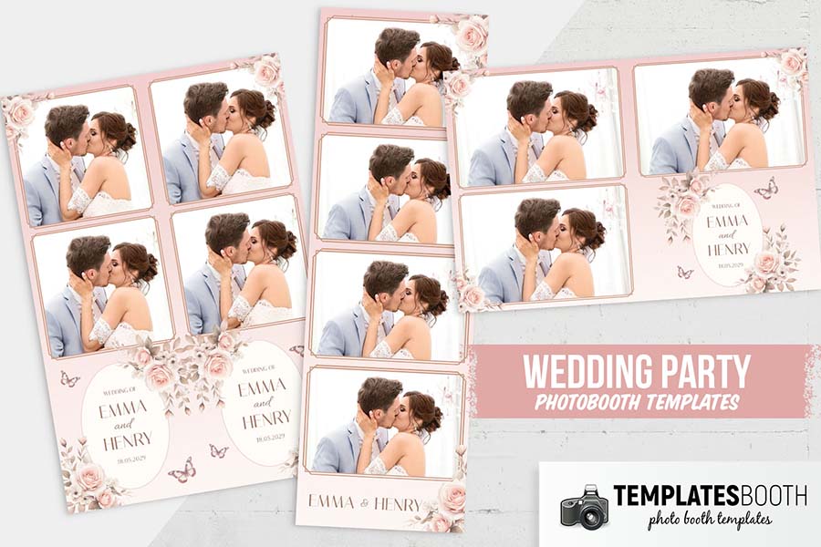 Blush Pink Wedding Photo Booth Template