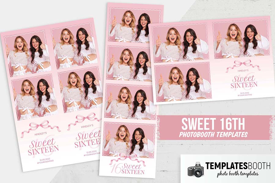 Elegant Sweet 16th Photo Booth Template