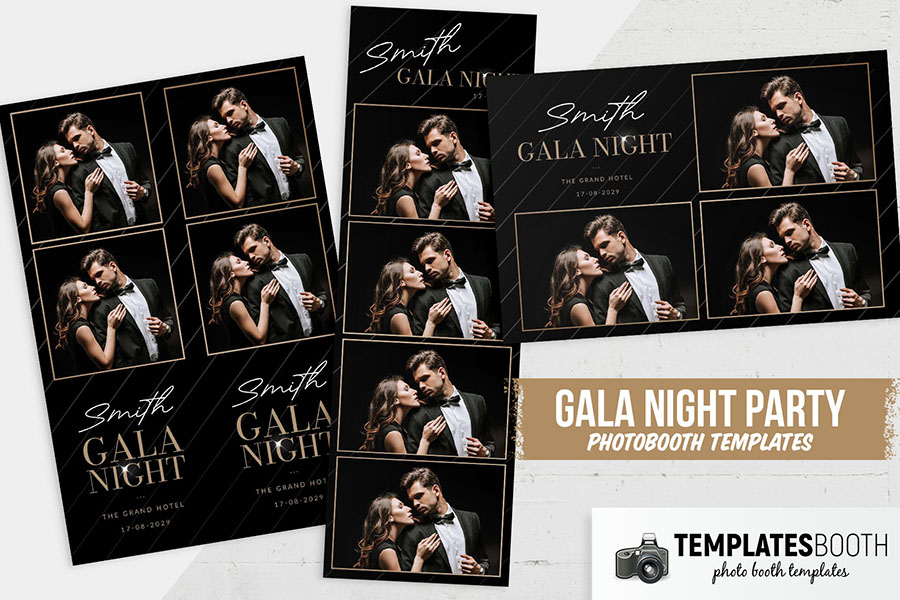 Black & Gold Gala Night Photo Booth Template