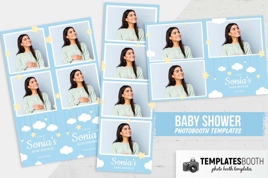 Blue Baby Shower Photo Booth Template