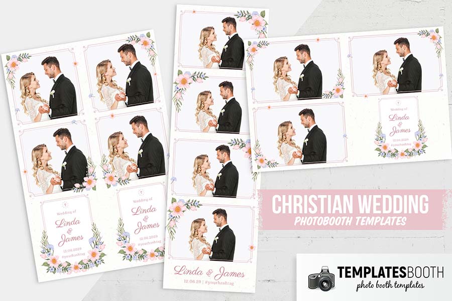 Floral Christian Wedding Photo Booth Template
