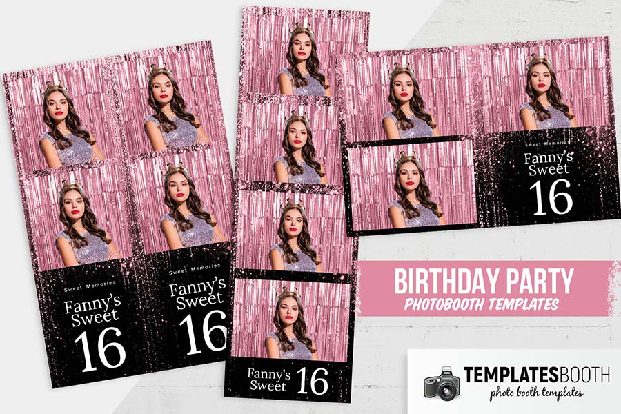 Elegant Sweet 16th Photo Booth Template
