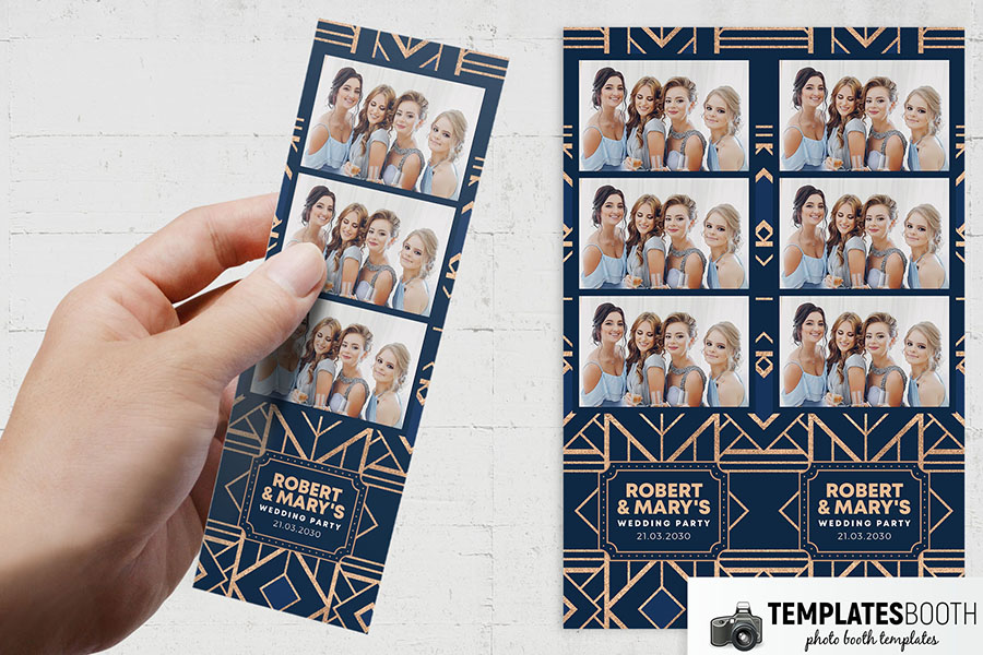 Free Art Deco 2x6 Photo Strip Template