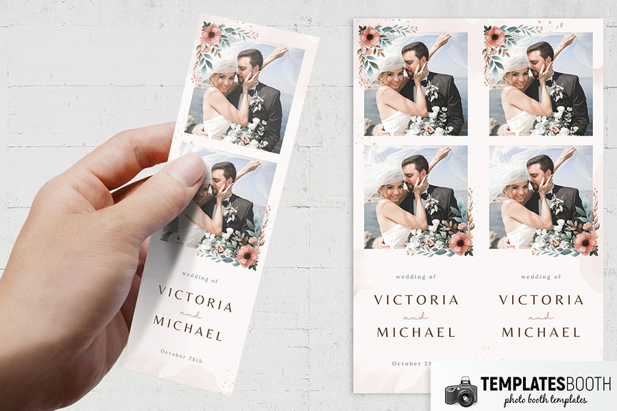 Earthy Boho Wedding 2x6 Photo Strip Template