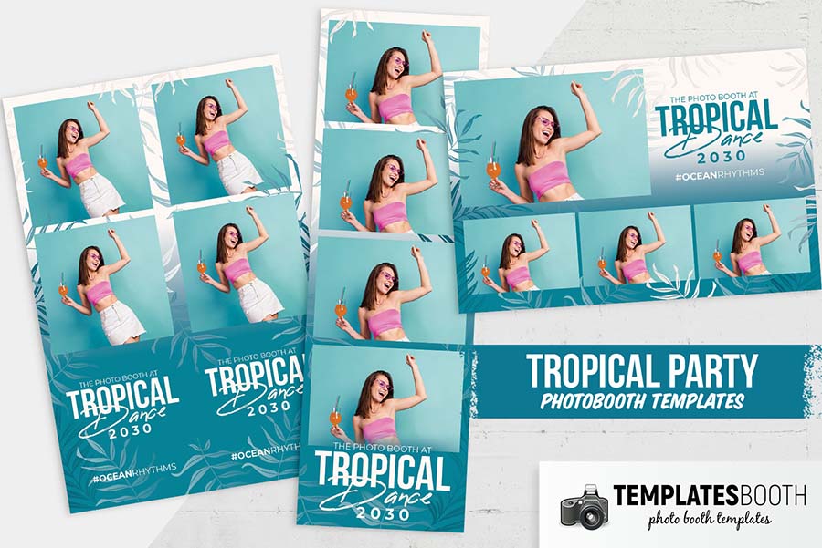 Free Tropical Photo Booth Template