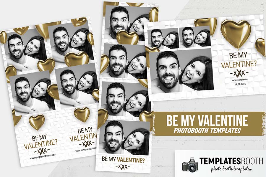 Be My Valentine Photo Booth Template