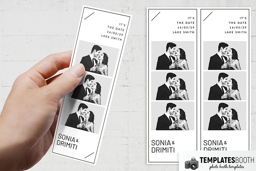 Bold Minimal Black & White 2x6 Photo Strip Template