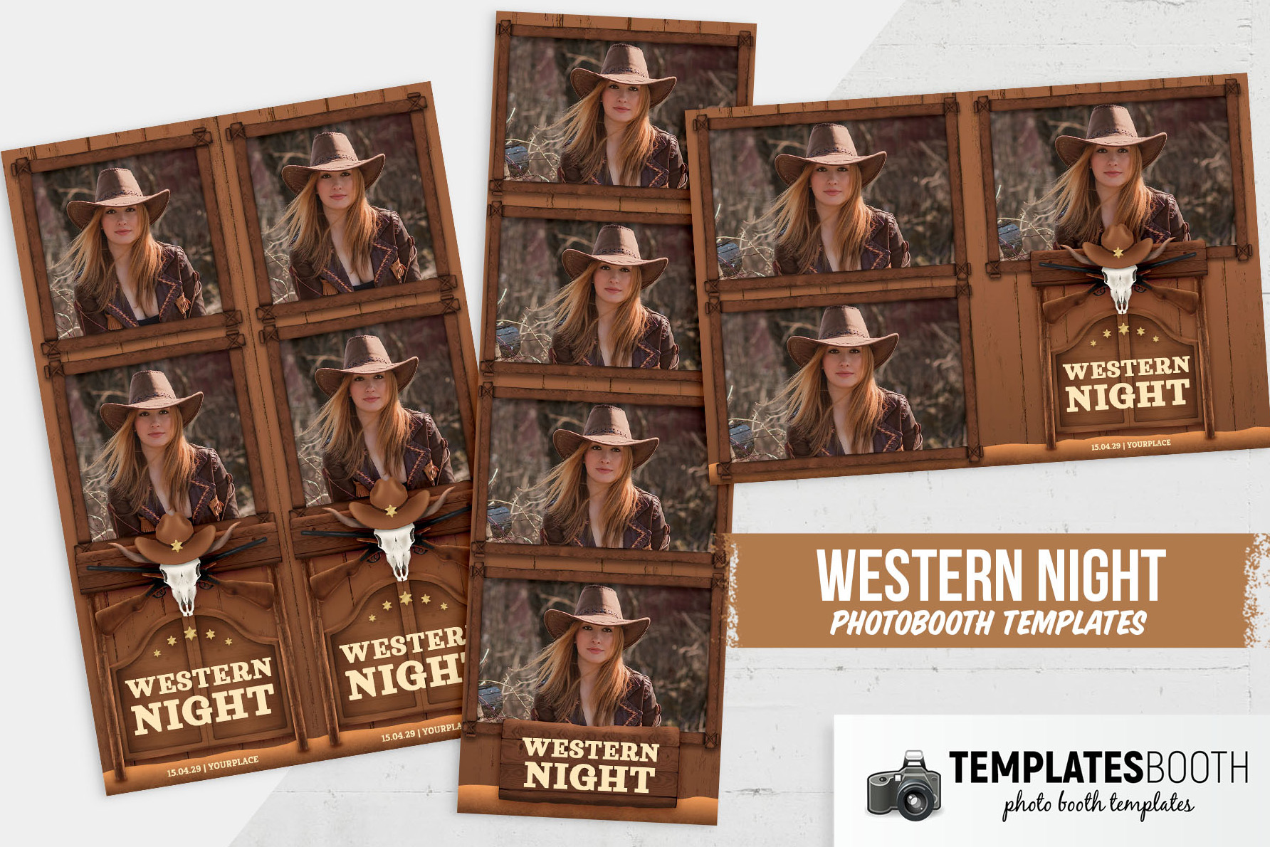 Western Night Photo Booth Template