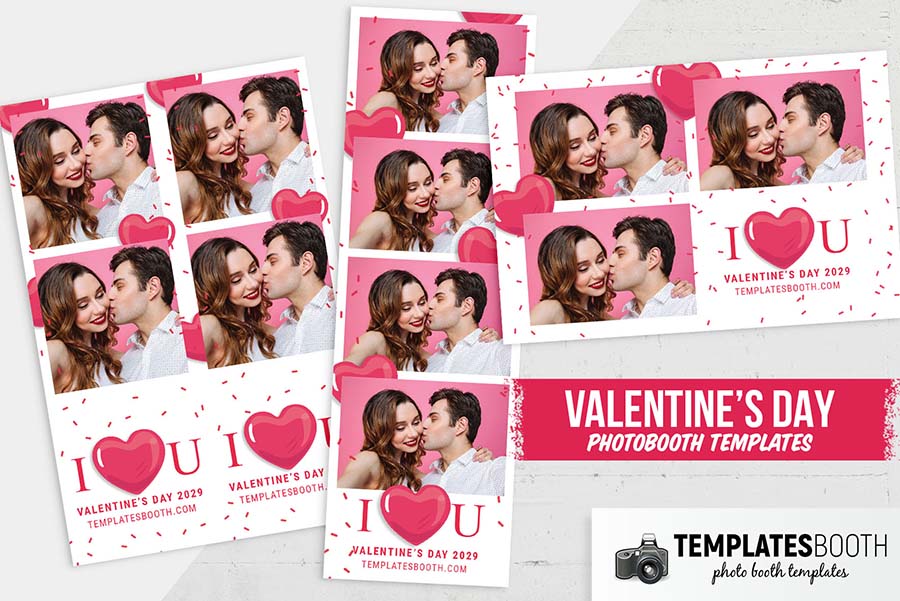 I Love You Valentine’s Photo Booth Template