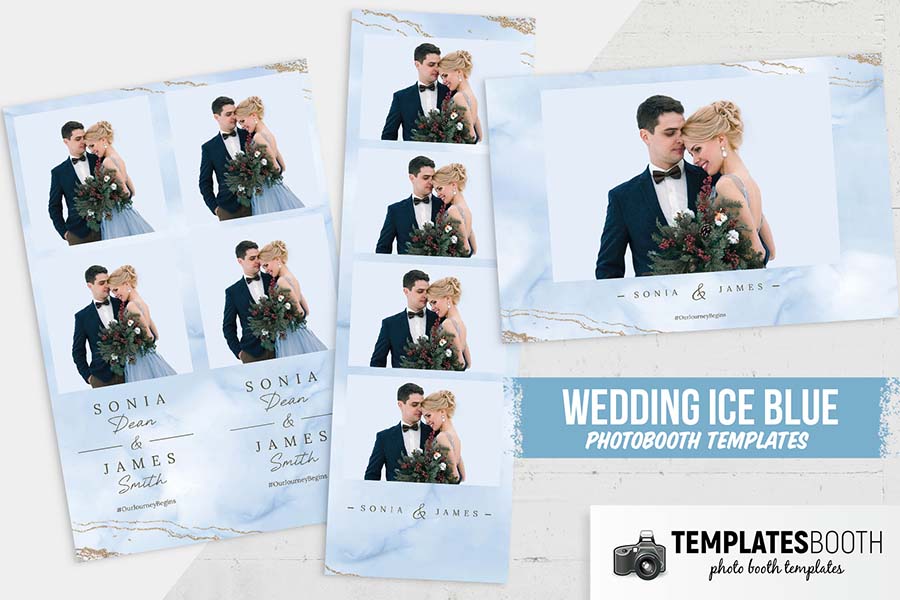 Blue & Gold Marble Photo Booth Template