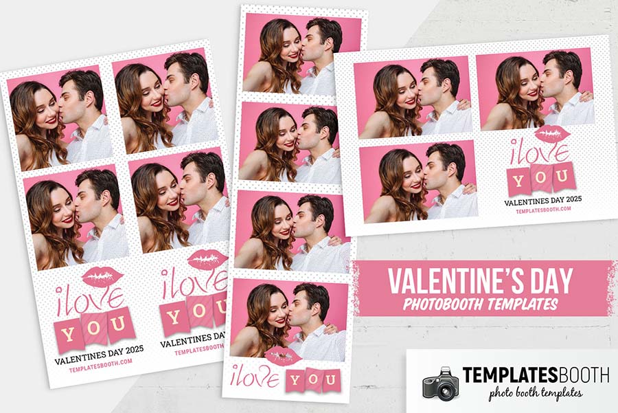 Valentines Kiss Photo Booth Template