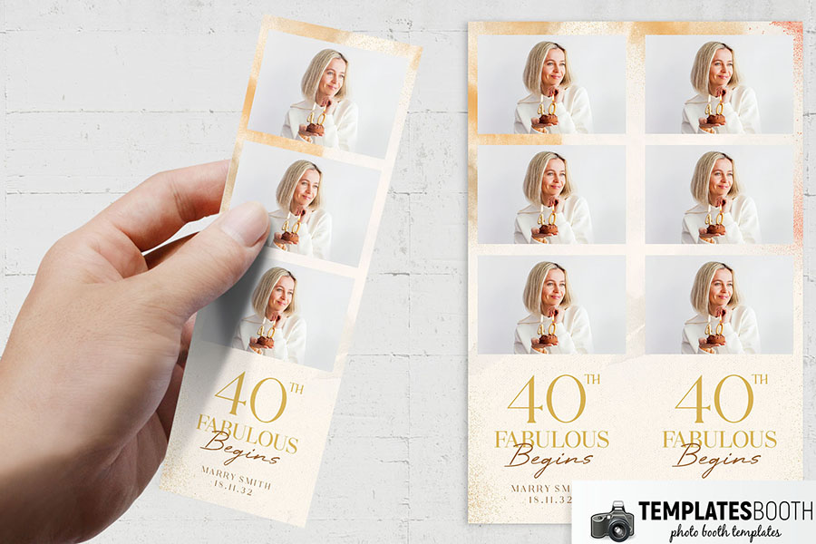 40th Birthday 2x6 Photo Booth Template