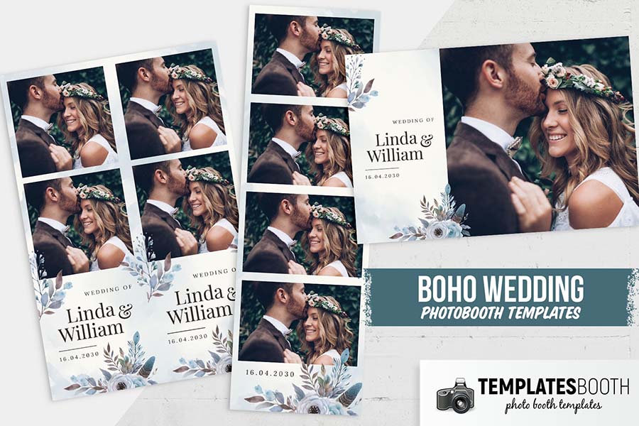 Blue Boho Photo Booth Template