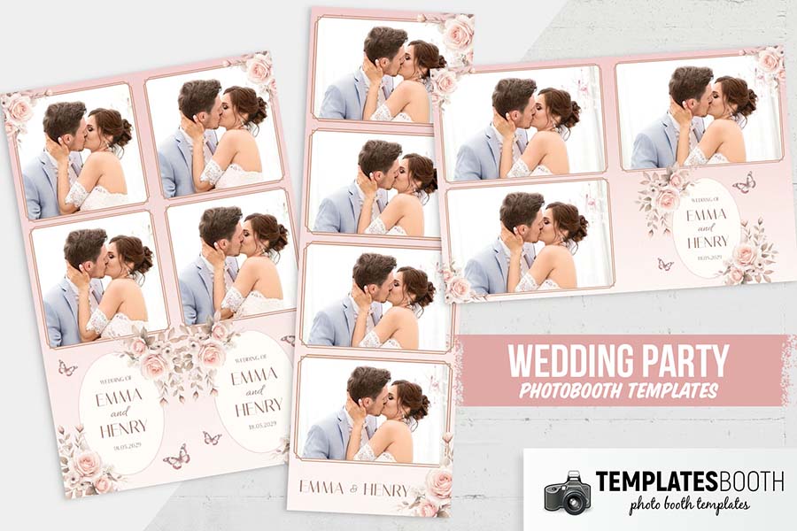 Blush Pink Wedding Photo Booth Template