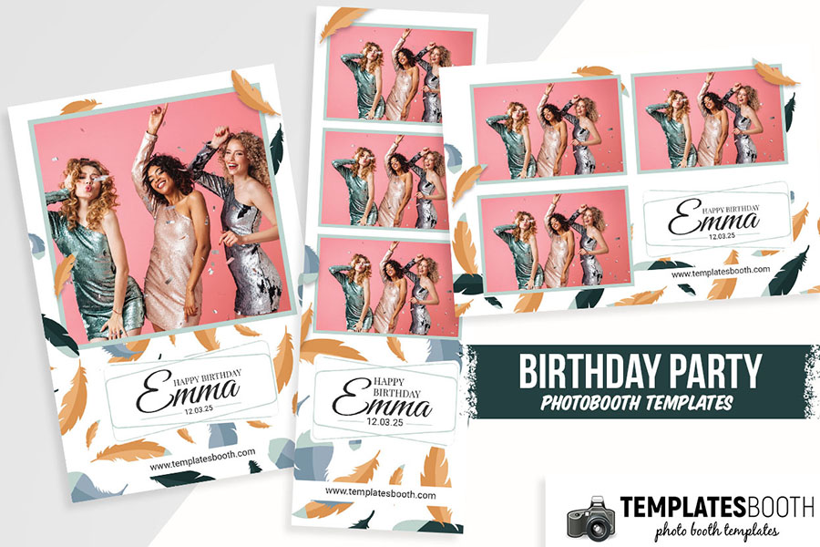 Feathered Photo Booth Template