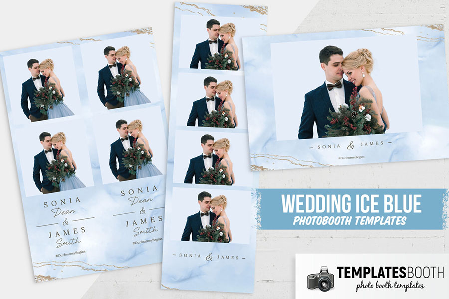 Blue & Gold Marble Photo Booth Template