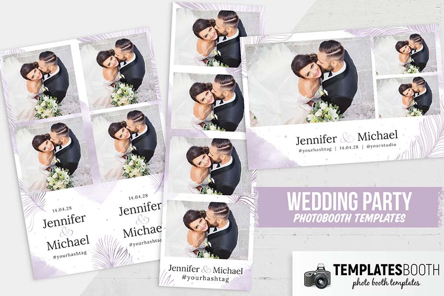 Free Minimal Purple Wedding Photo Booth Template