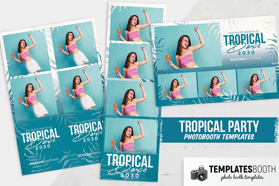 Free Tropical Photo Booth Template