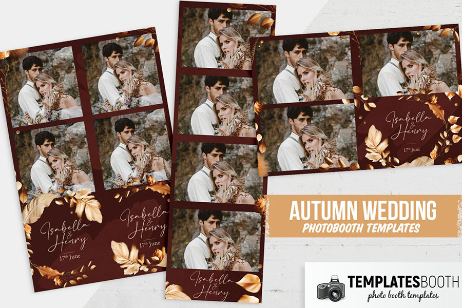 Rustic Autumn Wedding Photo Booth Template