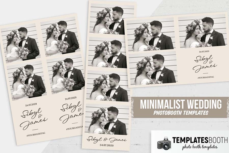 Champagne Wedding Photo Booth Template