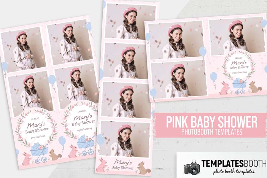 Pink Baby Shower Photo Booth Template