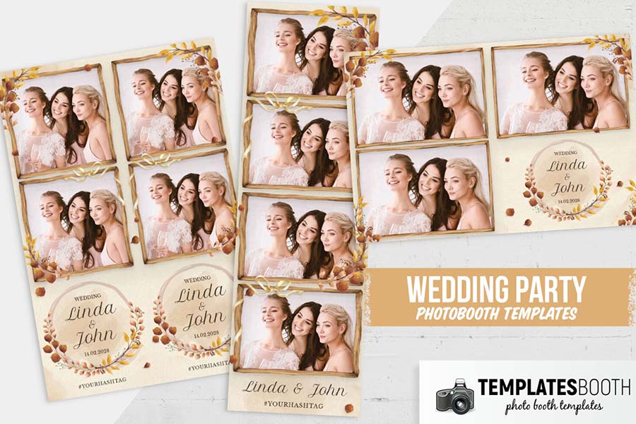 Rustic Boho Wedding Photo Booth Template