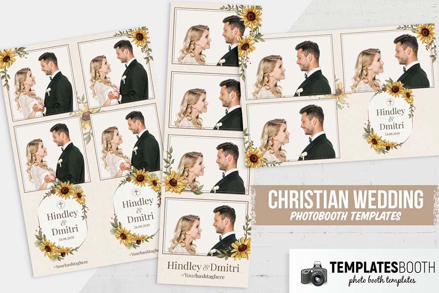 Sunflower Wedding Photo Booth Template